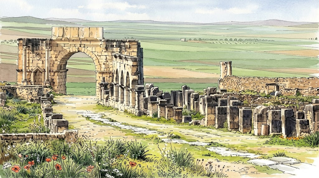 Ancient Roman ruins of Volubilis, Morocco, near Meknès