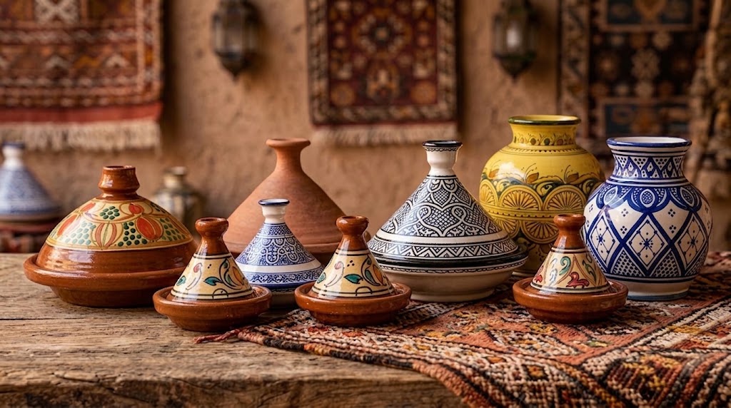 Moroccan clay tagines and pottery