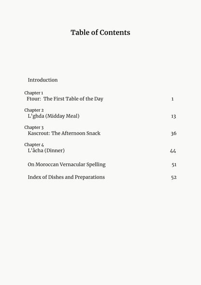 How Morocco Eats ebook table of contents