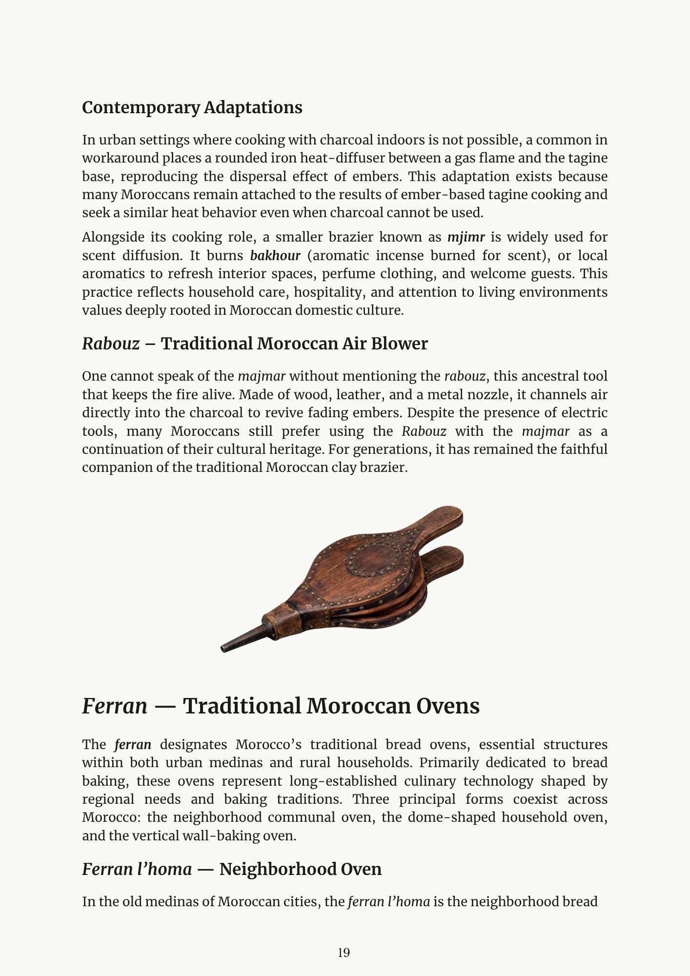 Living Moroccan Vessels ebook page — traditional Moroccan oven for cooking and appliance