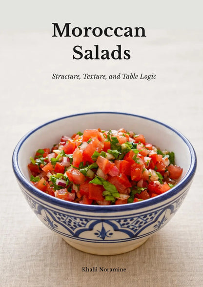 Moroccan Salads ebook cover with a traditional bowl of chopped tomato salad