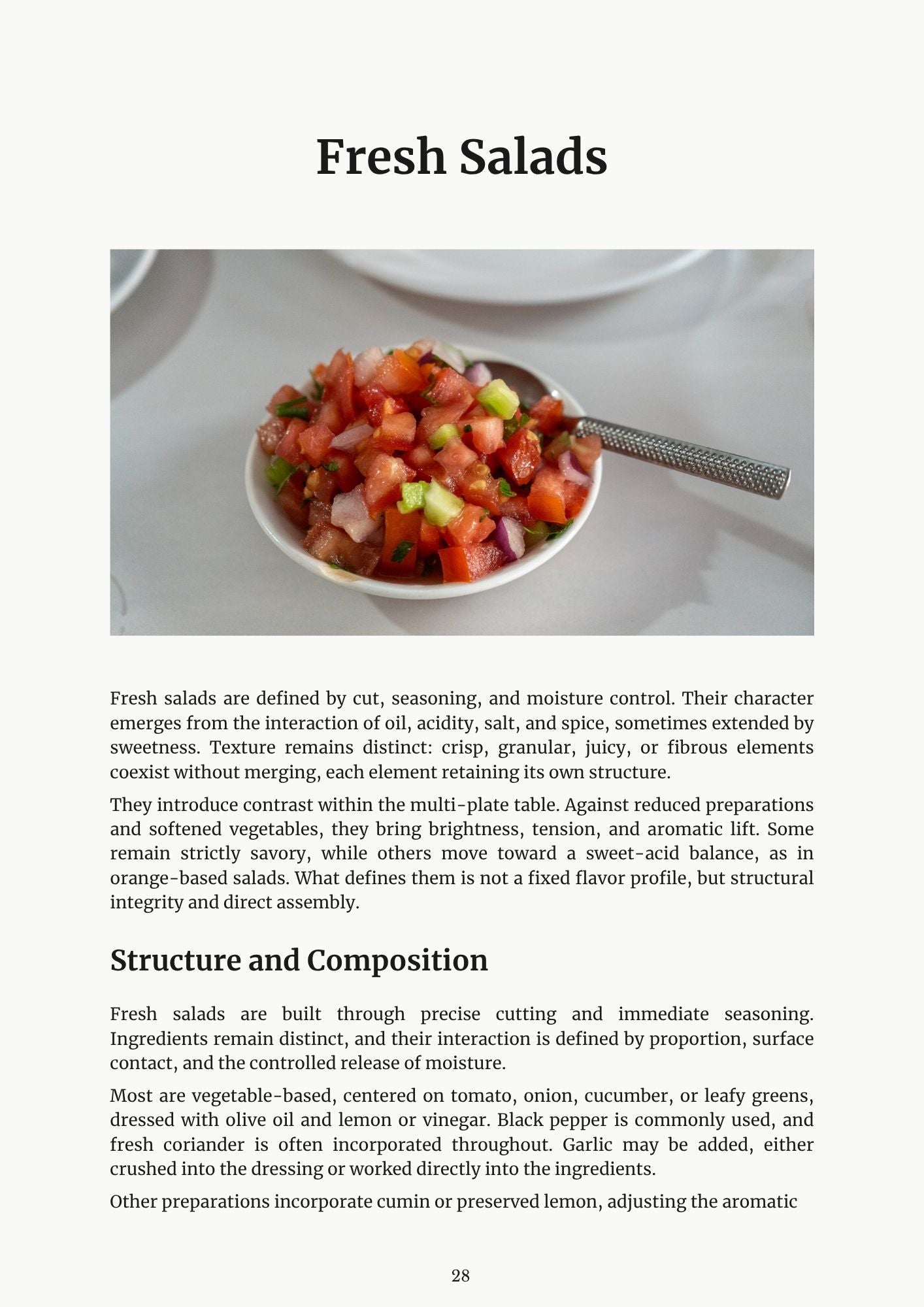 Moroccan Salads ebook page about fresh salad
