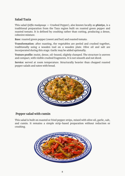 Moroccan Salads ebook page about Salad Tazia with a plated salad